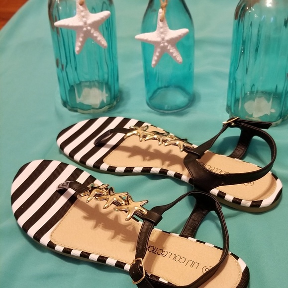 Summer Starfish Flat Sandals Size 8 - Picture 6 of 6